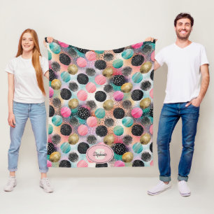Abstract Circle Pattern -with Glitter & Speckles Fleece Blanket