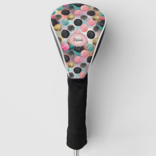 Abstract Circle Pattern -with Glitter & Speckles Golf Head Cover
