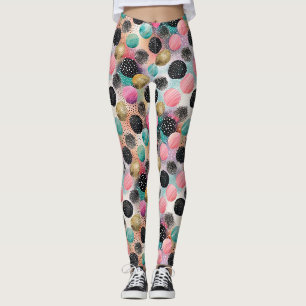 Abstract Circle Pattern -with Glitter & Speckles Leggings