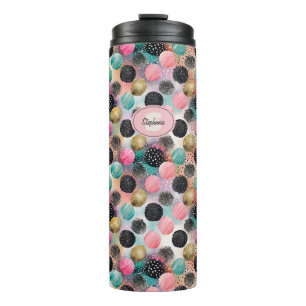Abstract Circle Pattern -with Glitter & Speckles Thermal Tumbler