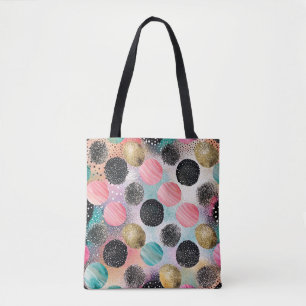 Abstract Circle Pattern -with Glitter & Speckles Tote Bag