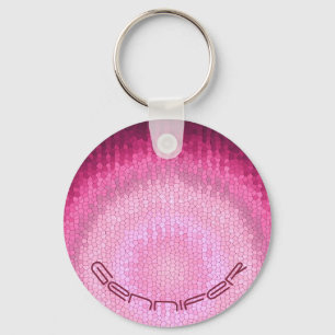 Abstract circle vitrage pink texture. key ring