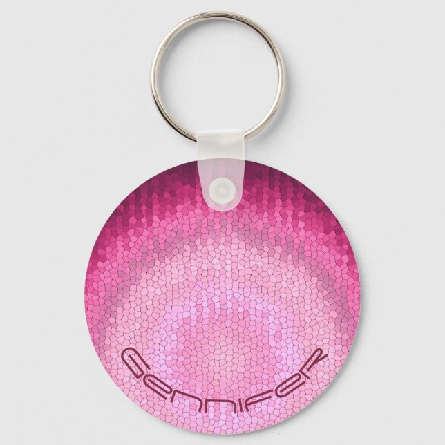 Abstract circle vitrage pink texture. key ring (Front)
