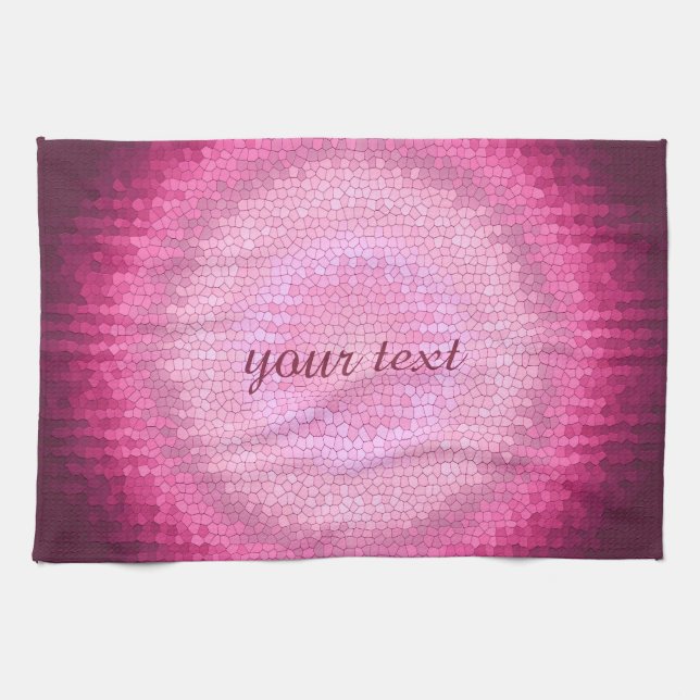 Abstract circle vitrage pink texture. tea towel (Horizontal)