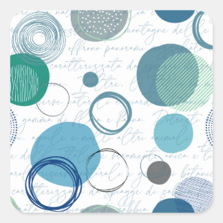 abstract circles and blobs in simply design square sticker