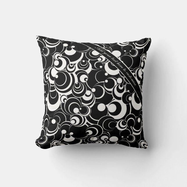 Abstract Circles Black Cushion (Front)