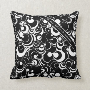 Abstract Circles Black Cushion