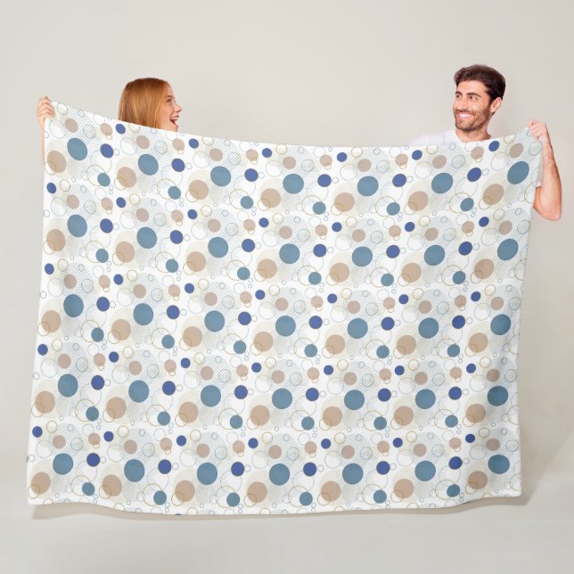 Abstract Circles Coastal in Beach Colours Fleece Blanket (In Situ)