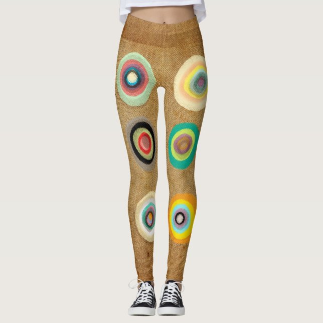 Abstract circles Colourful Rupydetequila Leggings (Front)