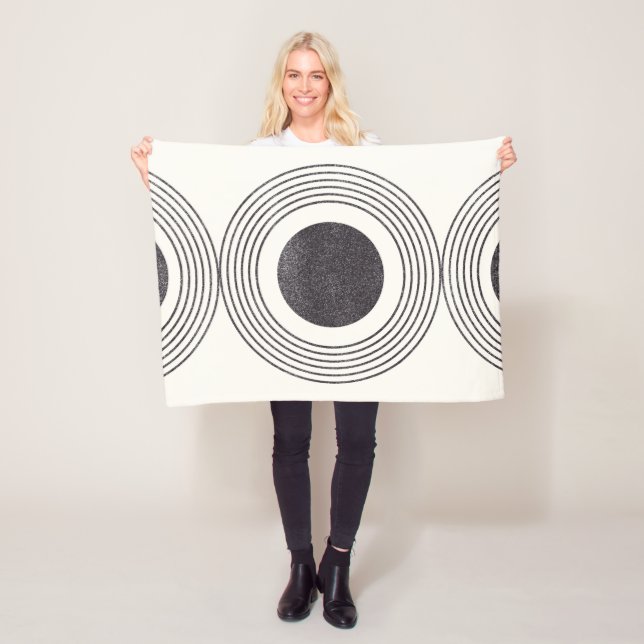Abstract circles composition fleece blanket (In Situ)