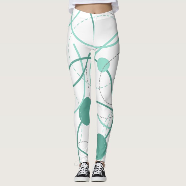 Abstract Circles - Mint Leggings (Front)
