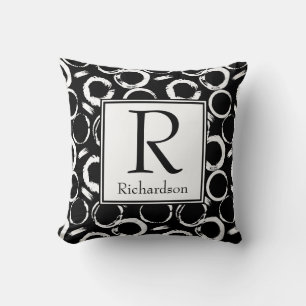 Abstract Circles Monogrammed Cushion