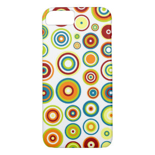 Abstract Circles Pattern   Orange Blue Lime Brown iPhone 8/7 Case