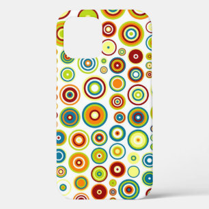 Abstract Circles Pattern   Orange Blue Lime Brown iPhone 12 Pro Case