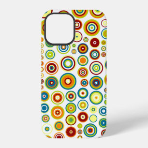 Abstract Circles Pattern   Orange Blue Lime Brown iPhone 12 Pro Case