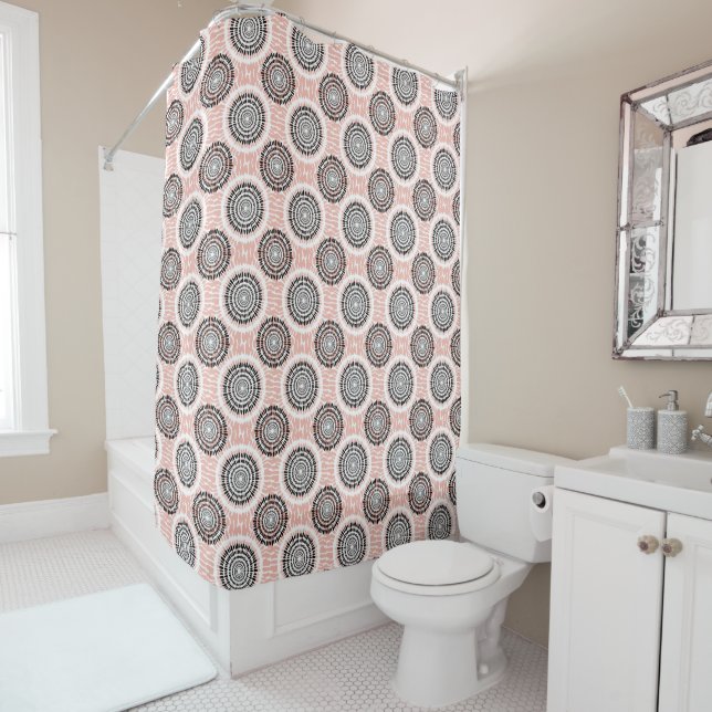 Abstract Circles Pattern shower curtain (In Situ)