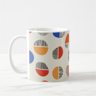 Abstract circles seamless pattern,background with coffee mug