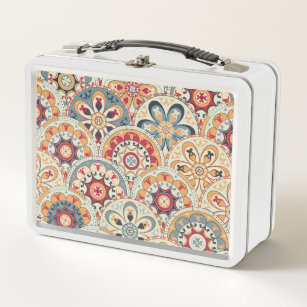 Abstract Circles: Trendy Coloured Wallpaper Metal Lunch Box