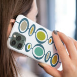 Abstract Circles Turquoise Orange Mid Century iPhone 16 Case<br><div class="desc">Stand out from the crowd with this cool retro geometric design phone case. With its colourful lopsided circles in turquoise,  orange,  avocado green,  blue,  tan,  and gold,  it's sure to look and feel great in your hand!</div>