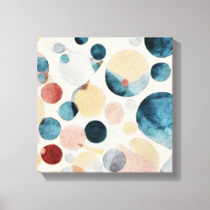 Abstract Circles Watercolor Wall Art Canvas