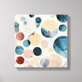 Abstract Circles Watercolor Wall Art Canvas