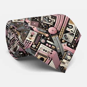 Abstract Circuit Board - Retro Mid Century Modern  Tie