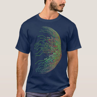 Abstract Circuit Board World Binary T-Shirt