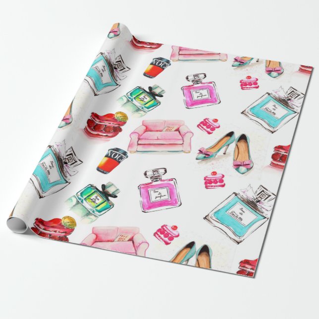 Abstract circular bokeh background of Christmaslig Wrapping Paper (Unrolled)