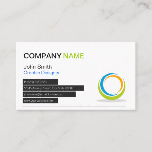 Abstract Circular Logo Modern Stylish Customisable Business Card