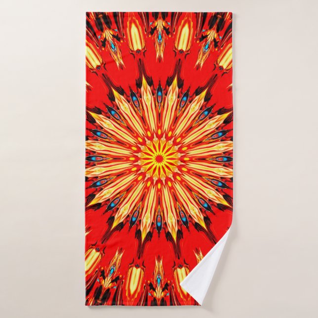 Abstract circular ornament from the changed spread bath towel (Bath Towel)