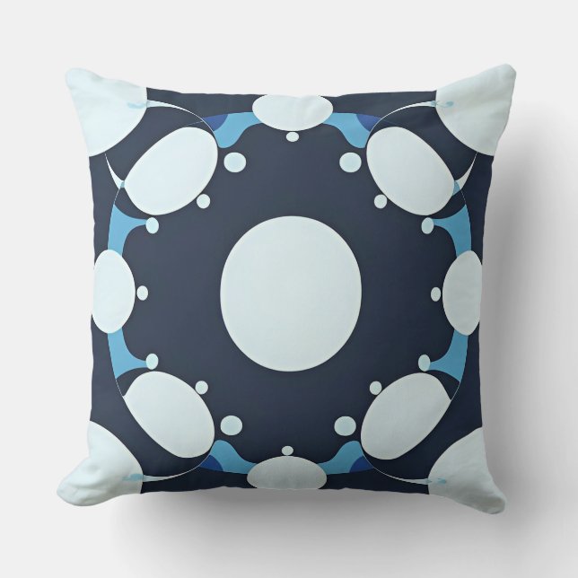 Abstract Circular Pattern with Geometric Elements Cushion (Front)