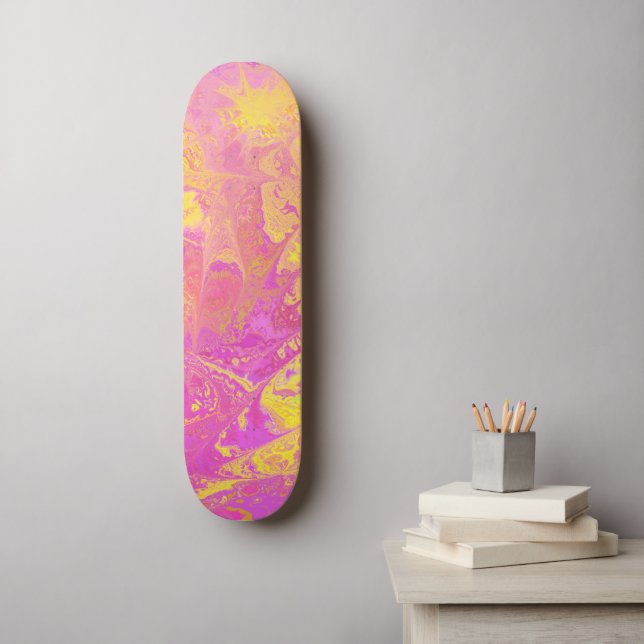 Abstract Citrus Burst Skateboard (Wall Art)