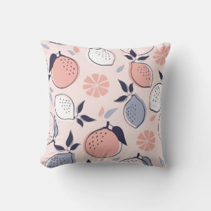 Abstract Citrus Pattern of Lemon and Oranges in Pa Cushion
