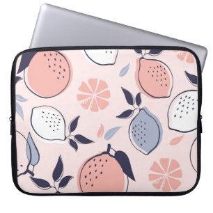 Abstract Citrus Pattern of Lemon and Oranges in Pa Laptop Sleeve