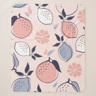 Abstract Citrus Pattern of Lemon and Oranges in Pa Sherpa Blanket