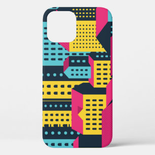 Abstract City Buildings Landscape Vintage iPhone 12 Case