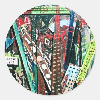 ABSTRACT CITY CLASSIC ROUND STICKER