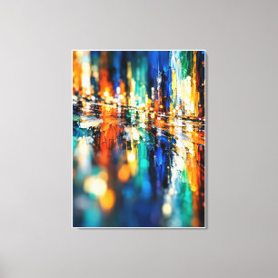 Abstract city night canvas print