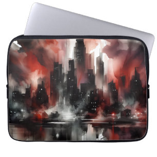 Abstract City Scape Canvas Art Print Laptop Sleeve