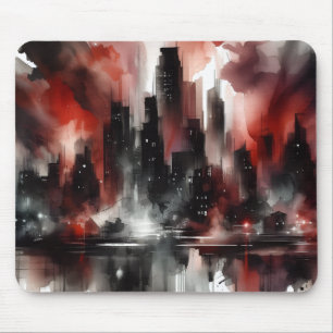 Abstract City Scape Canvas Art Print Mouse Mat