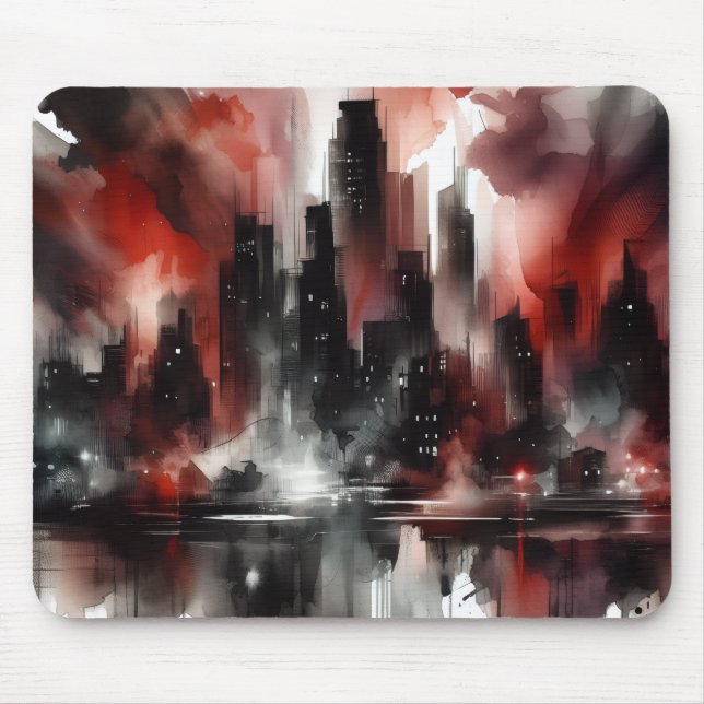 Abstract City Scape Canvas Art Print Mouse Mat (Front)
