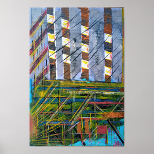 Abstract city scene poster