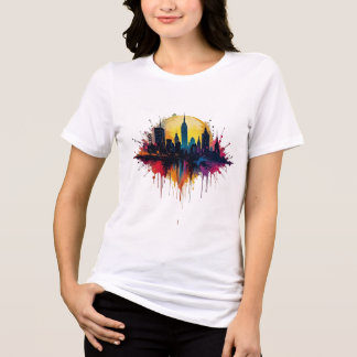 Abstract city splash tee