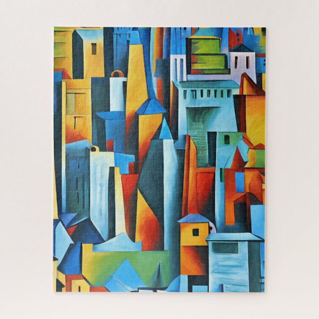 Abstract Cityscape Buildings Skyscrapers Art  Jigsaw Puzzle (Vertical)