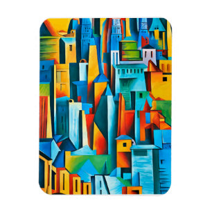 Abstract Cityscape Buildings Skyscrapers Art Magnet