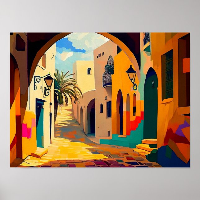 Abstract Cityscape Canvas Print | Contemporary (Front)