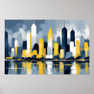 Abstract Cityscape Modern Architecture Background Poster