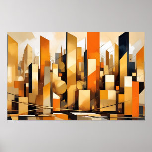 Abstract Cityscape Modern Architecture Background Poster