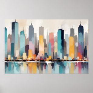 Abstract Cityscape Modern Architecture Background Poster