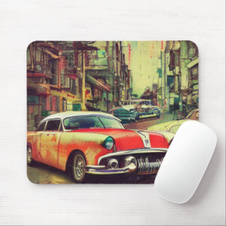 Abstract Classic Cars 1950s Mouse Pad